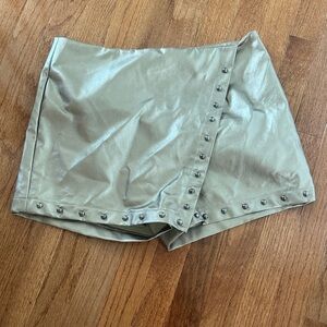 Metallic Gold Studded Skort